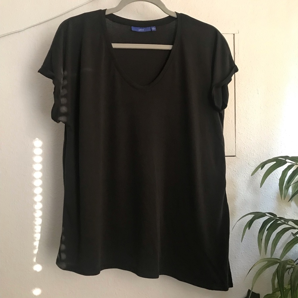 Apt. 9 Dark Grey Asymmetrical Tee